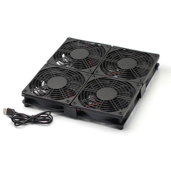 华顾家用路由器散热风扇电脑主机CPU机箱散热器风扇底座5V静音USB开关路由器光猫提速降温