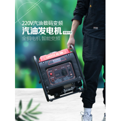 汽油发电机220V小型全铜家用迷你单相汽油无刷数码变频微型便携式