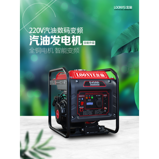 汽油发电机220V小型全铜家用迷你单相汽油无刷数码变频微型便携式