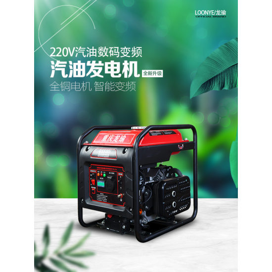 汽油发电机220V小型全铜家用迷你单相汽油无刷数码变频微型便携式