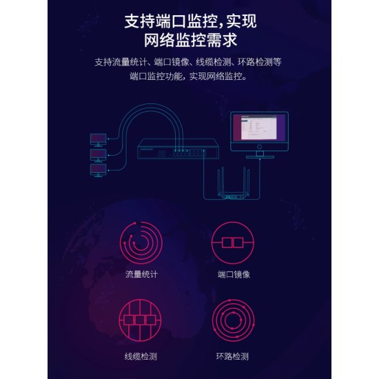 水星 24口16口千兆交换机 网线分线器网络分流器 集线器钢壳监控商用家用高速企业分配器 路由器超百兆交换器