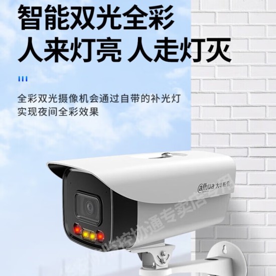 dahuadahua大华双光全彩网络高清摄像机POE供电监控摄像机手机远程 400万枪机套装DH-P40A1-A-IL2 3.6mm