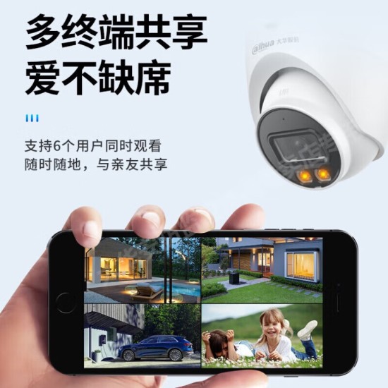 dahuadahua大华双光全彩网络高清摄像机POE供电监控摄像机手机远程 400万枪机套装DH-P40A1-A-IL2 3.6mm