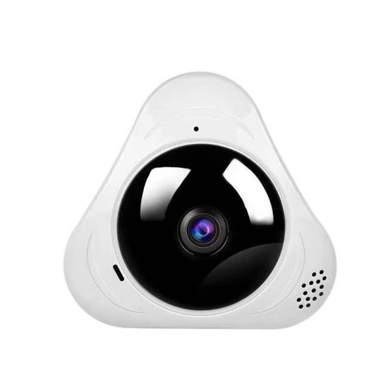 海威曼全景鱼眼摄像头360度无死角带夜视无线WIFI手机APP远程室内家用安防监控器看家宝超广角分屏查看  30天循环录像卡