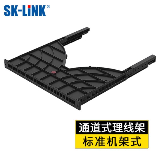 SK-LINK 六类网络配线架24口 CAT6类19英寸机架式1U非屏蔽机柜工程级镀金理线架网线理线槽 SK-P6-24