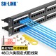 SK-LINK 六类网络配线架24口 CAT6类19英寸机架式1U非屏蔽机柜工程级镀金理线架网线理线槽 SK-P6-24