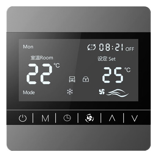 SANCORY中央空调水机风机盘管二管制四管制智能温控器86盒控制开关面板