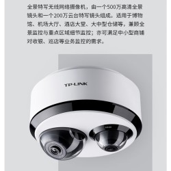 TP-LINK 双目全景鱼眼监控摄像头 360度高清家用企业酒店超市监控器无线WiFi远程网络摄像机 TL-IPC55T2